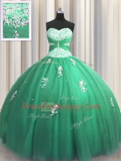 Fantastic Floor Length Turquoise Quince Ball Gowns Sweetheart Sleeveless Lace Up
