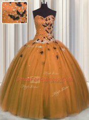 Captivating Tulle Sleeveless Floor Length Quinceanera Dresses and Beading and Appliques
