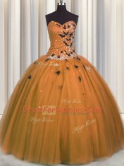 Captivating Tulle Sleeveless Floor Length Quinceanera Dresses and Beading and Appliques