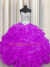 Noble Floor Length Purple Quinceanera Dresses Sweetheart Sleeveless Lace Up