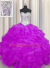 Noble Floor Length Purple Quinceanera Dresses Sweetheart Sleeveless Lace Up