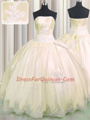 Exquisite Sleeveless Beading and Appliques Lace Up Quinceanera Gowns
