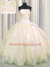 Exquisite Sleeveless Beading and Appliques Lace Up Quinceanera Gowns