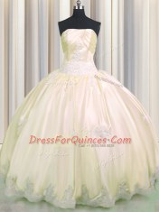 Exquisite Sleeveless Beading and Appliques Lace Up Quinceanera Gowns