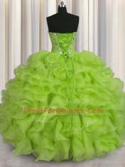 Super Sleeveless Beading Floor Length Quinceanera Dress