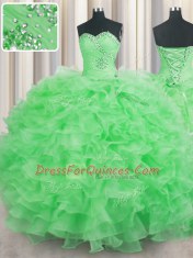 Floor Length Quinceanera Gowns Sweetheart Sleeveless Lace Up