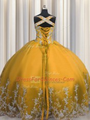 Decent Sleeveless Lace Up Floor Length Beading and Appliques 15 Quinceanera Dress