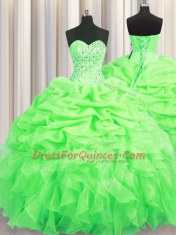 Dramatic Sleeveless Lace Up Floor Length Beading and Ruffles and Pick Ups Sweet 16 Quinceanera Dress