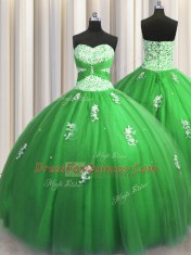 Ball Gowns Quinceanera Gowns Sweetheart Tulle Sleeveless Floor Length Lace Up