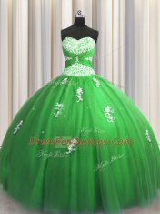 Ball Gowns Quinceanera Gowns Sweetheart Tulle Sleeveless Floor Length Lace Up