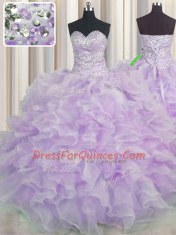 New Arrival Floor Length Ball Gowns Sleeveless Lavender Quinceanera Dresses Lace Up
