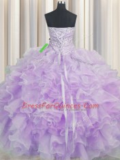 New Arrival Floor Length Ball Gowns Sleeveless Lavender Quinceanera Dresses Lace Up