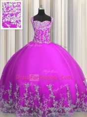 Sleeveless Beading and Appliques Lace Up Vestidos de Quinceanera