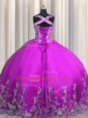 Sleeveless Beading and Appliques Lace Up Vestidos de Quinceanera