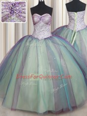 Sleeveless Beading and Sequins Lace Up Quinceanera Dresses