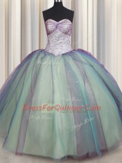 Sleeveless Beading and Sequins Lace Up Quinceanera Dresses