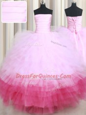Multi-color Sleeveless Ruffled Layers Floor Length Quinceanera Dress