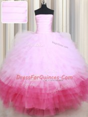 Multi-color Sleeveless Ruffled Layers Floor Length Quinceanera Dress