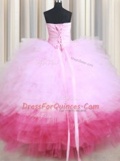 Multi-color Sleeveless Ruffled Layers Floor Length Quinceanera Dress
