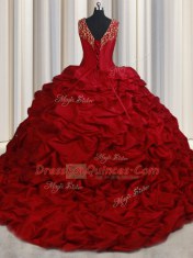 Enchanting Sleeveless Sweep Train Beading and Appliques and Pick Ups Lace Up Quinceanera Dresses