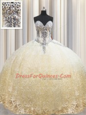 Best Selling Organza Sleeveless Floor Length 15 Quinceanera Dress and Beading and Appliques
