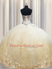 Best Selling Organza Sleeveless Floor Length 15 Quinceanera Dress and Beading and Appliques