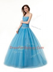 Tulle Sleeveless Floor Length Quinceanera Gowns and Beading and Ruching