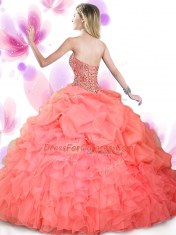 Gold Sleeveless Beading and Ruffled Layers Floor Length Quinceanera Dress