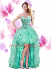 Enchanting Four Piece Floor Length Apple Green 15 Quinceanera Dress Sweetheart Sleeveless Lace Up