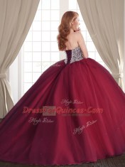 Three Piece Royal Blue Lace Up 15 Quinceanera Dress Beading Sleeveless Floor Length