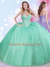Apple Green Sweetheart Neckline Beading Sweet 16 Dress Sleeveless Lace Up