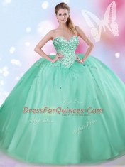 Apple Green Sweetheart Neckline Beading Sweet 16 Dress Sleeveless Lace Up