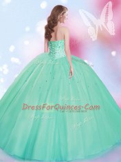 Apple Green Sweetheart Neckline Beading Sweet 16 Dress Sleeveless Lace Up