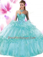 Fantastic Sweetheart Sleeveless Organza Quinceanera Gown Pick Ups Lace Up