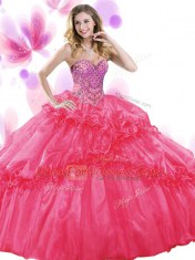 Fantastic Sweetheart Sleeveless Organza Quinceanera Gown Pick Ups Lace Up