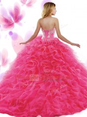 Teal Sleeveless Organza Lace Up Sweet 16 Quinceanera Dress for Military Ball and Sweet 16 and Quinceanera