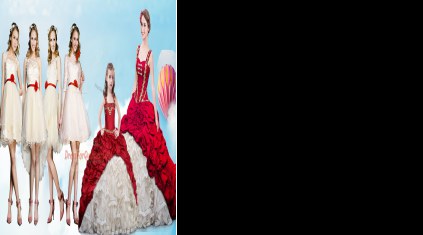 White And Red Lace Up Straps Beading and Ruffles and Pick Ups Sweet 16 Dresses Organza and Taffeta Sleeveless Brush Train