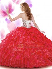 Floor Length Lace Up Sweet 16 Dresses Turquoise for Military Ball and Sweet 16 and Quinceanera with Beading and Ruffled Layers and Pick Ups