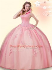 Romantic Sleeveless Beading and Appliques Backless Sweet 16 Dress