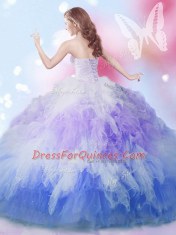 Floor Length Multi-color 15th Birthday Dress Sweetheart Sleeveless Lace Up