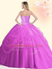 Sleeveless Beading Lace Up Quince Ball Gowns