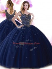 Fine Scoop Sleeveless Zipper Floor Length Beading Sweet 16 Dresses