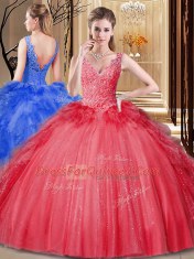 Best Selling Sleeveless Appliques and Sequins and Pick Ups Backless Sweet 16 Dresses