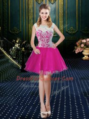 Cheap Four Piece Floor Length Zipper Quinceanera Gown Fuchsia for Military Ball and Sweet 16 and Quinceanera with Lace