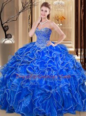 Flirting Floor Length Hot Pink Ball Gown Prom Dress Sweetheart Sleeveless Lace Up