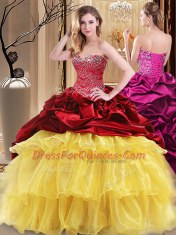 Pretty Floor Length Multi-color Vestidos de Quinceanera Organza and Taffeta Sleeveless Beading and Ruffles