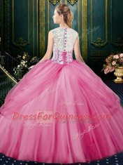 Spectacular Scoop Sleeveless Tulle Sweet 16 Dresses Lace and Pick Ups Zipper
