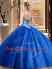 Edgy Teal Sleeveless Floor Length Beading and Lace and Appliques Lace Up Quinceanera Dresses