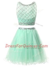 Affordable Orange Prom Dresses Prom and Party and For with Beading and Belt Scoop Sleeveless Backless