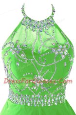 Prom Dress Prom and Party and For with Beading and Belt Scoop Sleeveless Zipper